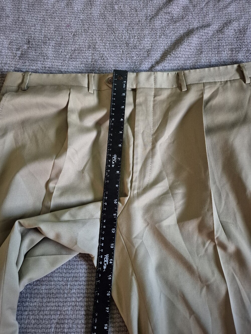 Canali Italian 100% Wool Pleated Front Khaki Dress Pants 40x32 Quiet Luxury - Picture 7 of 8